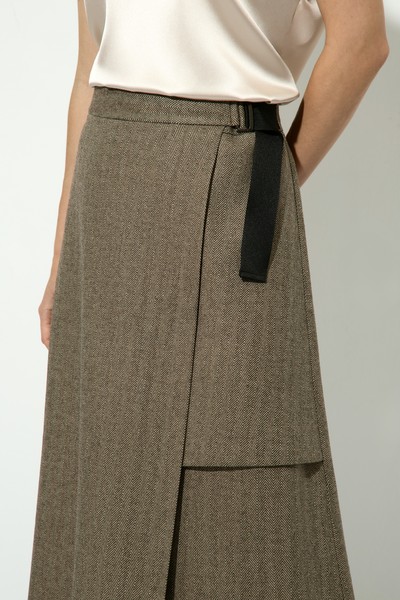 Юбка с асимметричной деталью VASSA&Co, пол женский, цвет коричневый, фото №9