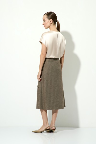 Юбка с асимметричной деталью VASSA&Co, пол женский, цвет коричневый, фото №7