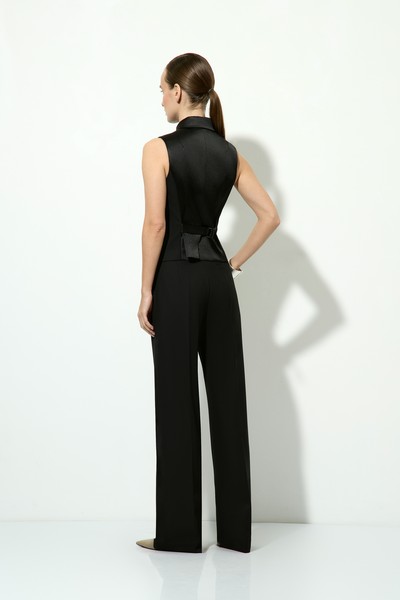 Жилет с атласной спинкой VASSA&Co, пол женский, цвет черный, фото №5