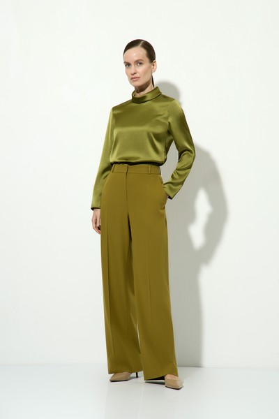 Брюки прямого кроя VASSA&Co, пол женский, цвет хаки, фото №2