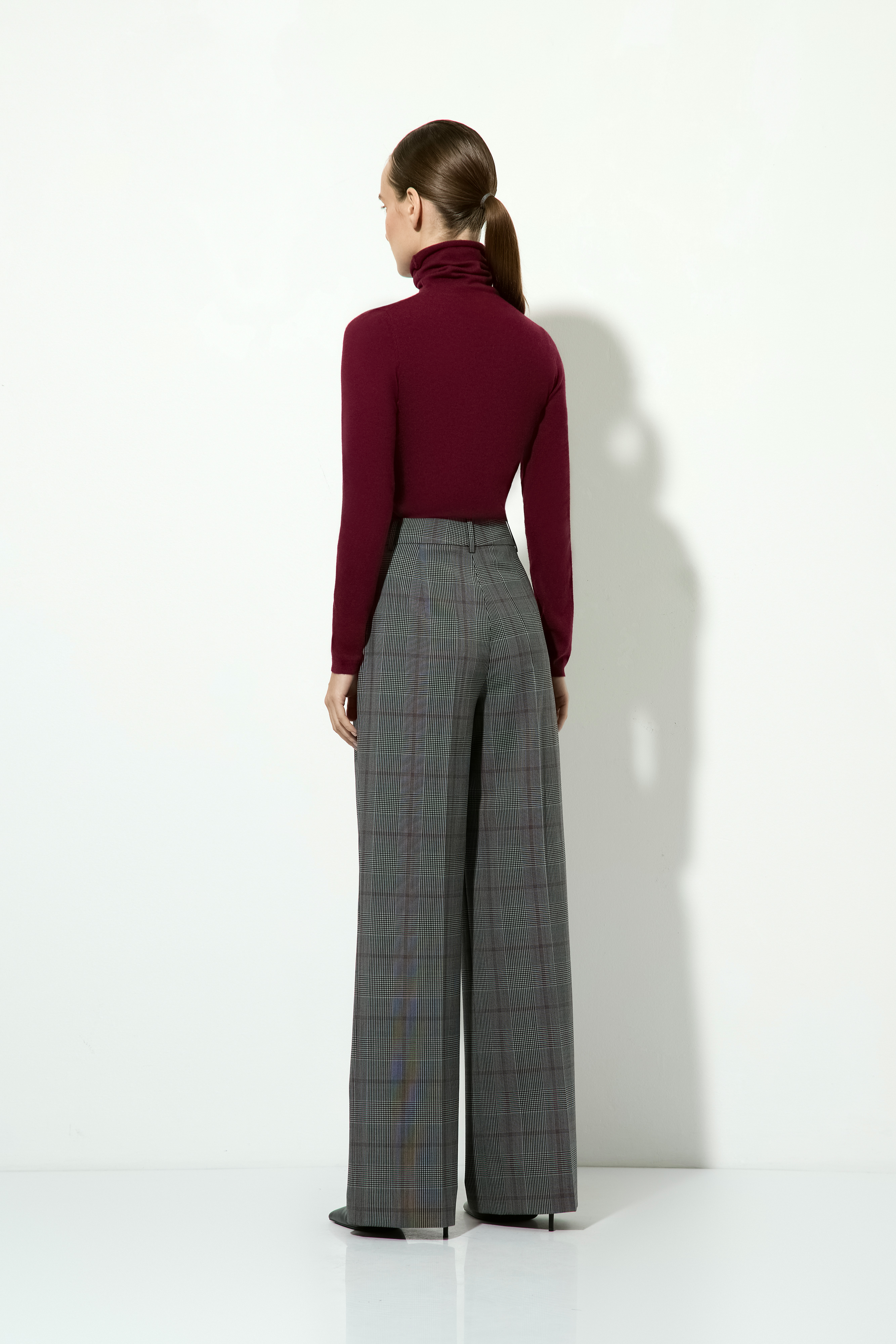 Брюки широкие в клетку VASSA CODE, VASSA&Co, пол female, цвет серый, фото №4