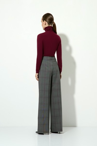 Брюки широкие в клетку VASSA CODE, VASSA&Co, пол female, цвет серый, фото №4