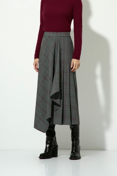 Юбка в клетку VASSA CODE, пол женский, цвет серый, фото №3