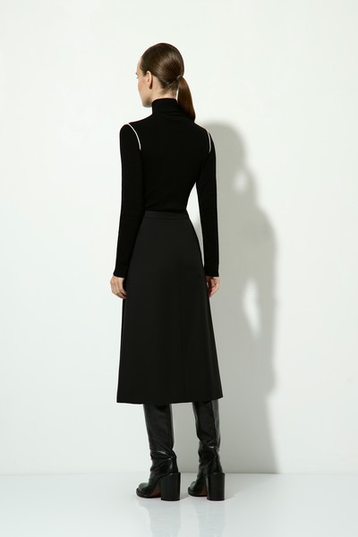 Юбка с атласной деталью VASSA&Co, пол женский, цвет черный, фото №3