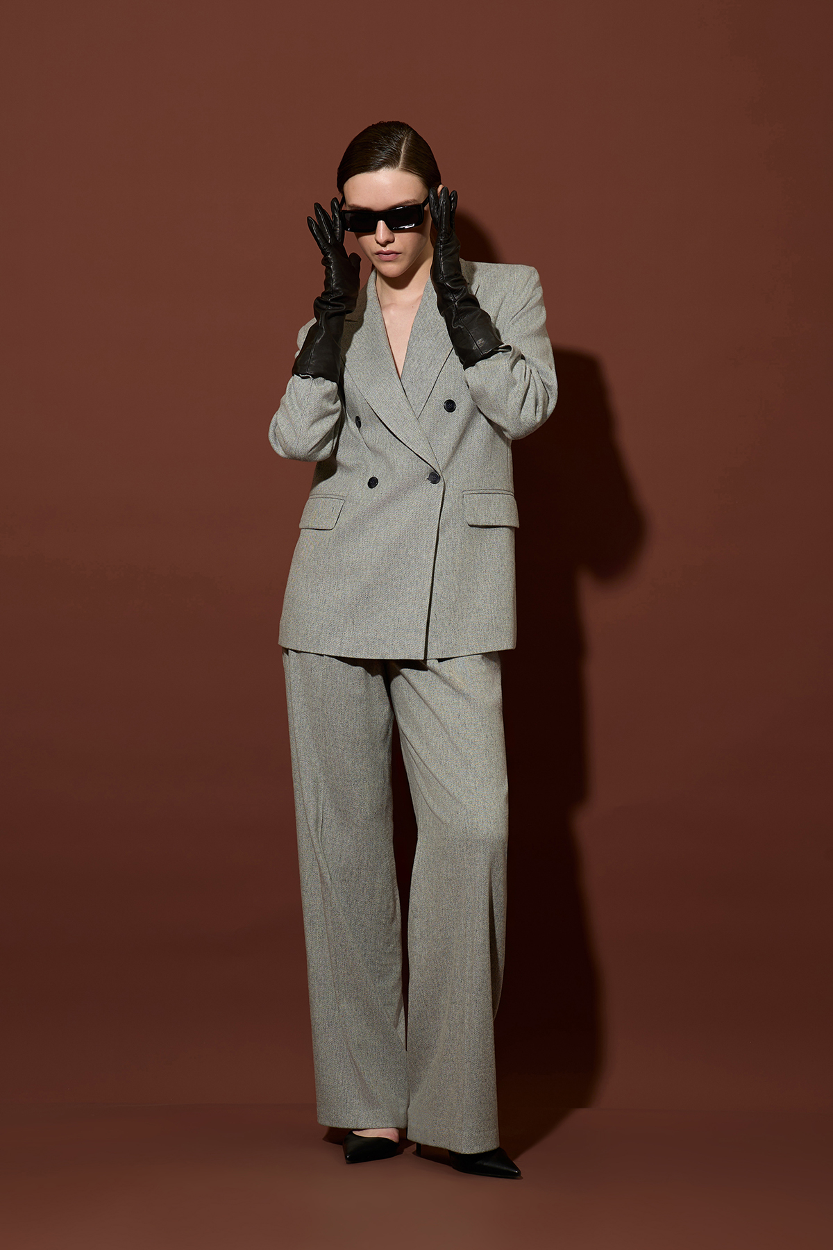 Двубортный жакет VASSA&Co, пол женский, цвет серый, фото №2