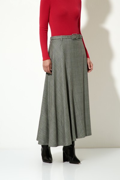 Юбка в клетку VASSA CODE, пол женский, цвет серый, фото №2