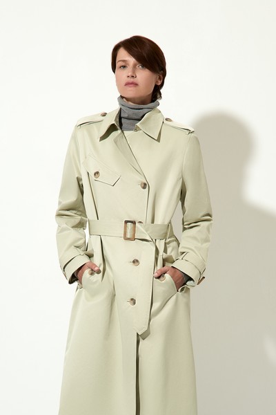 Тренч хлопковый VASSA CODE, пол женский, цвет серый, фото №2