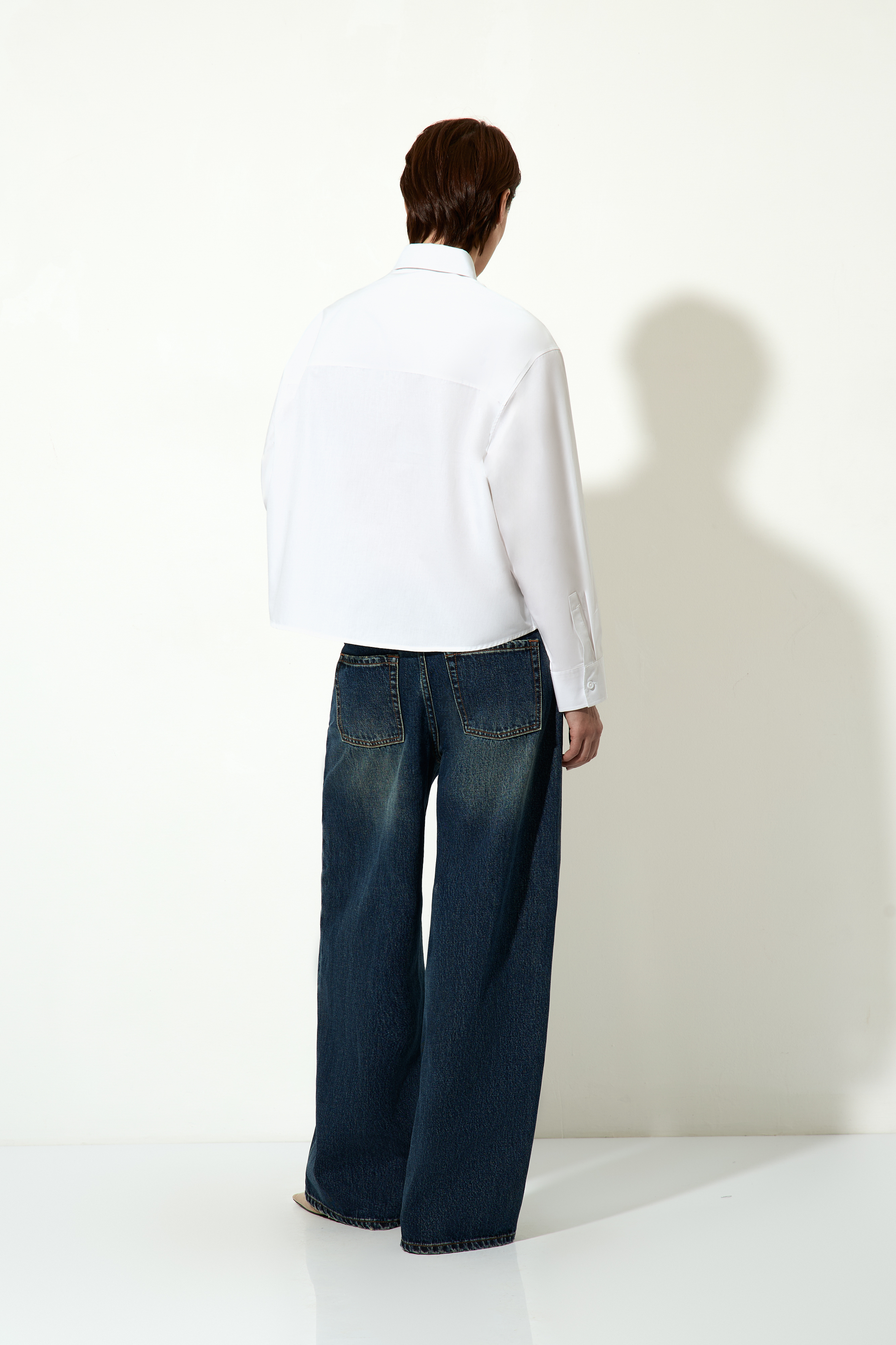 Укороченная рубашка VASSA CODE, пол женский, цвет белый, фото №4