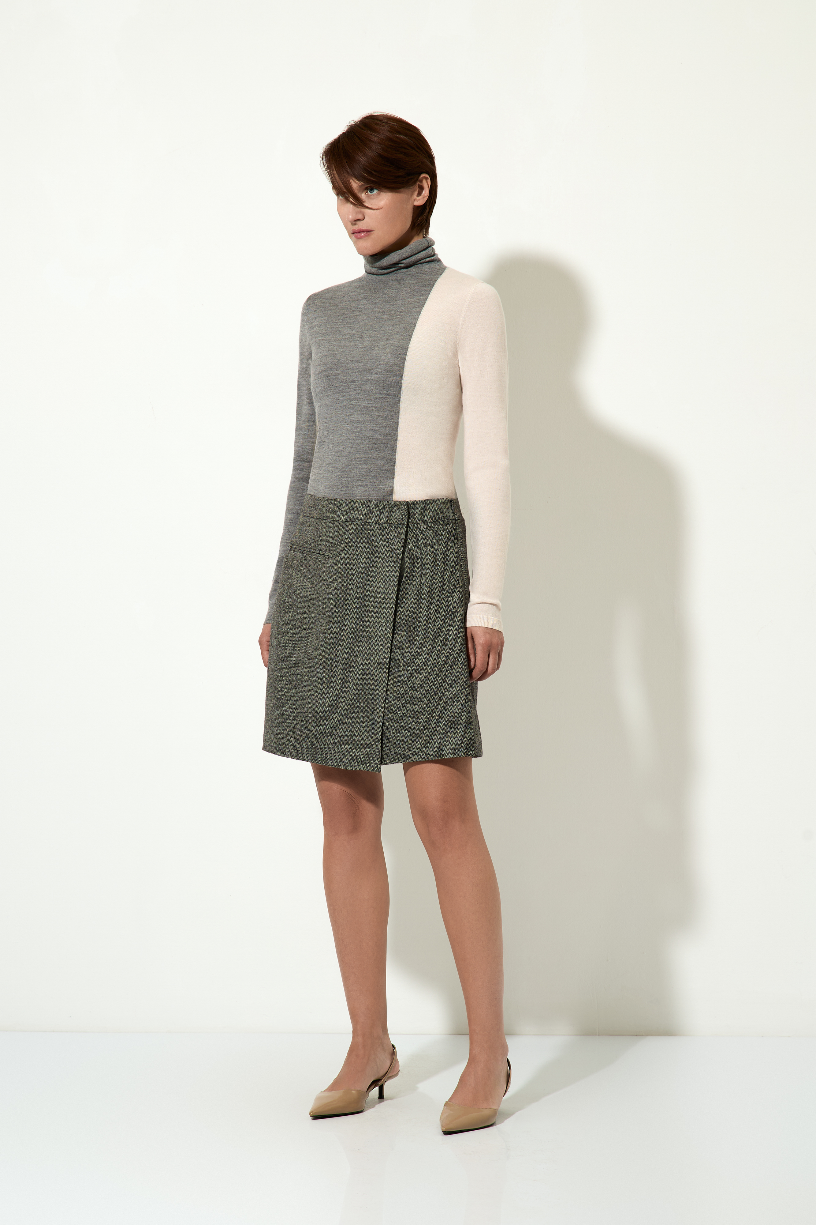 Водолазка из шерсти VASSA CODE, пол женский, цвет серый, фото №5