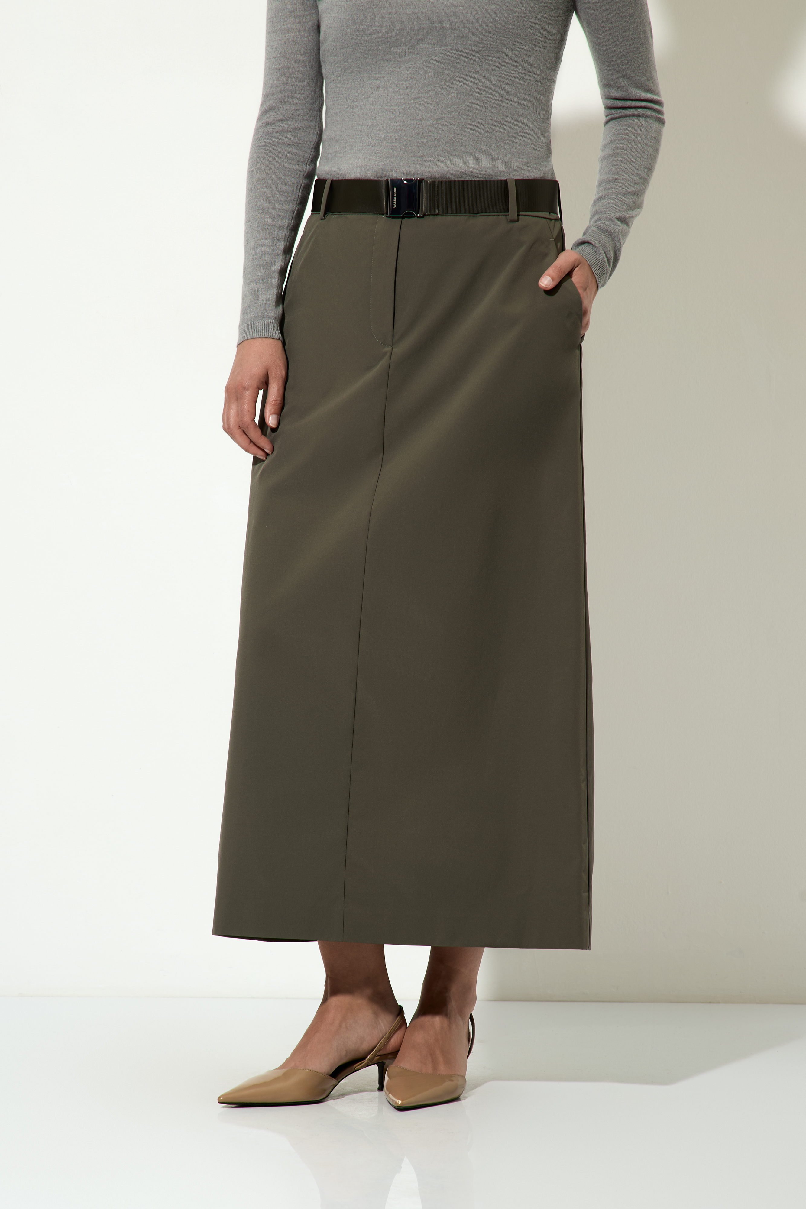 Юбка VASSA CODE, пол женский, цвет серый, фото №2