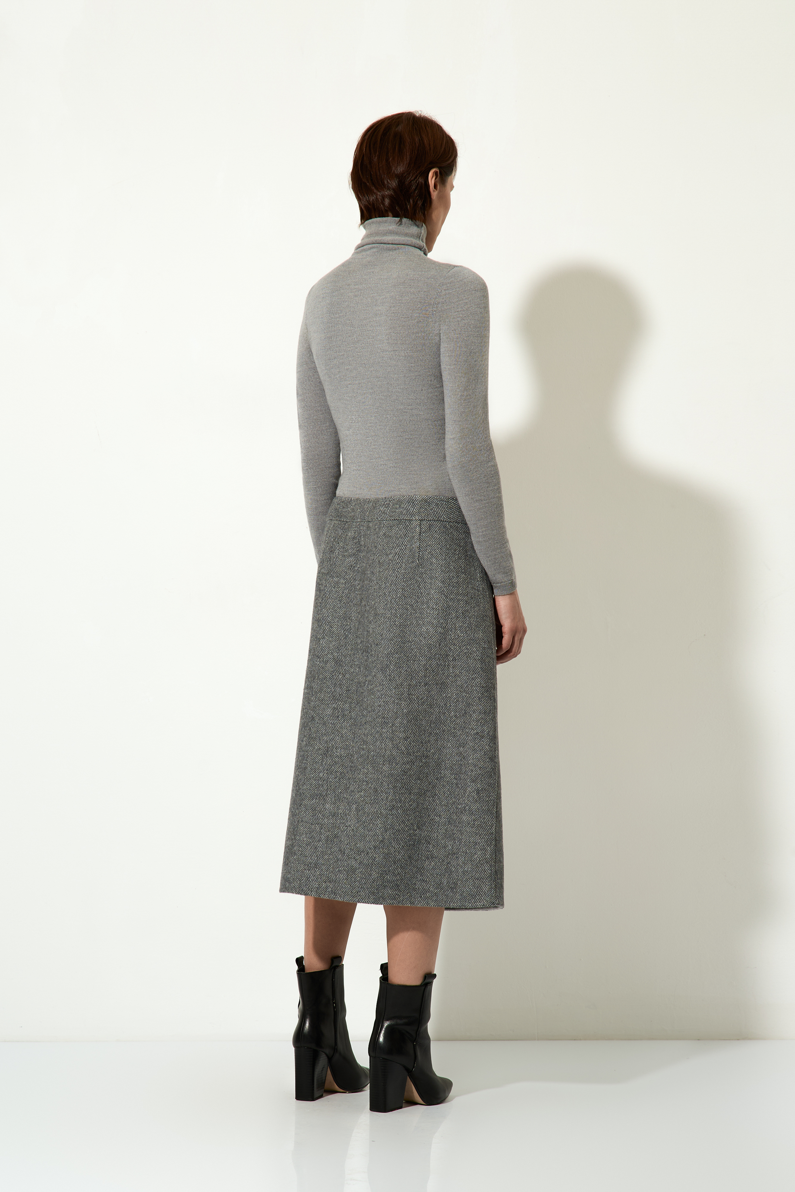 Юбка миди VASSA CODE, пол женский, цвет серый, фото №7