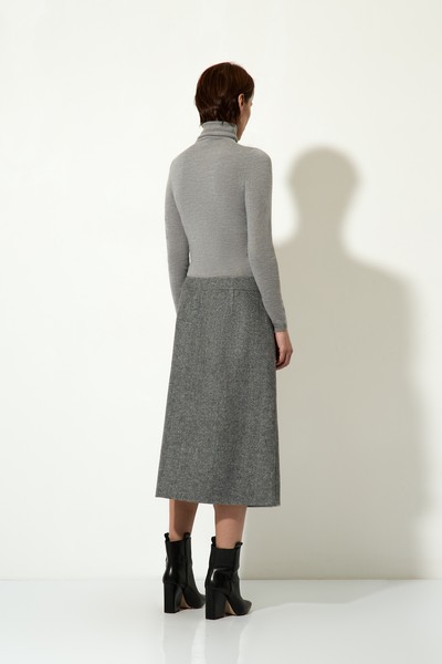 Юбка миди VASSA CODE, пол женский, цвет серый, фото №7