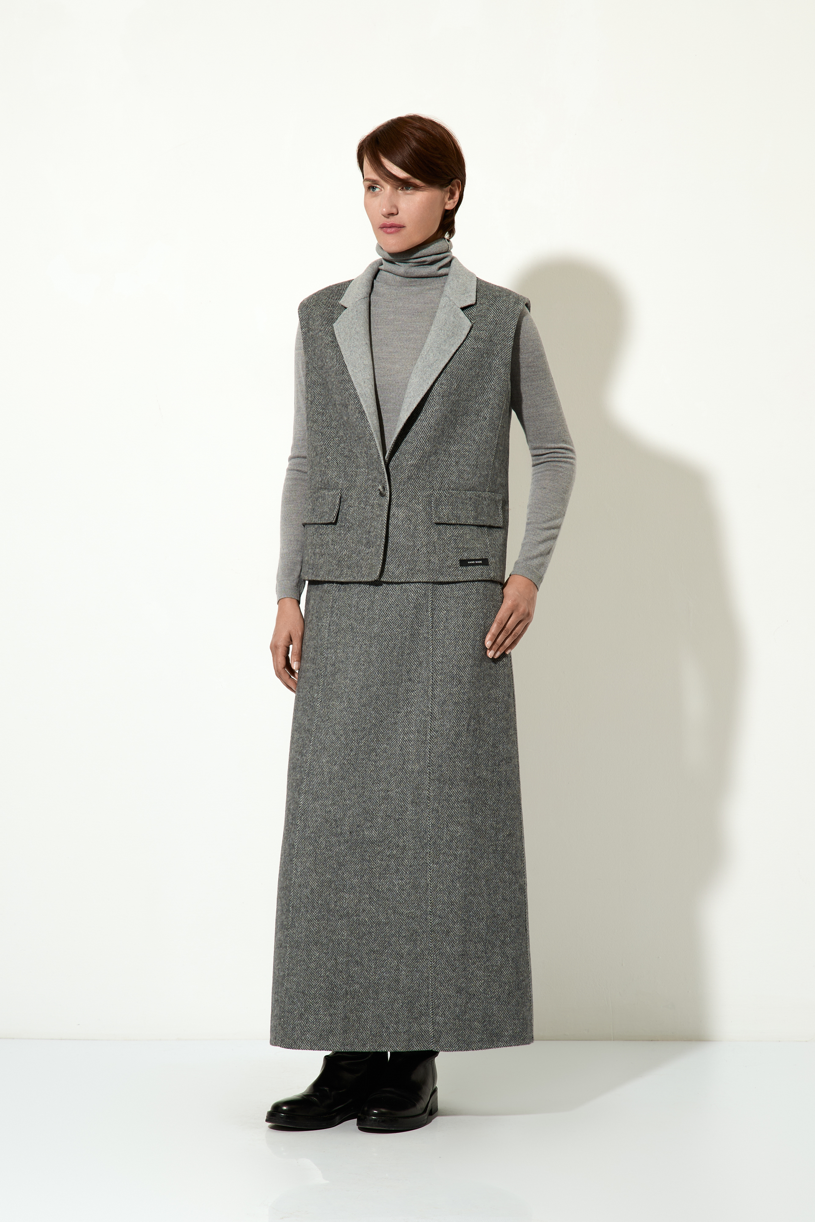 Юбка серого цвета VASSA CODE, пол женский, цвет серый, фото №5