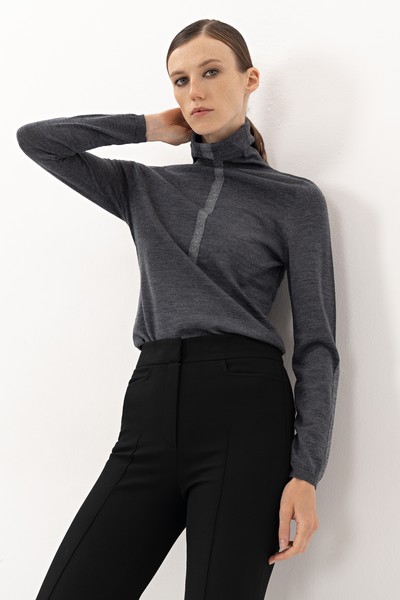 Водолазка из шерсти VASSA&Co, пол female, цвет серый, фото №4