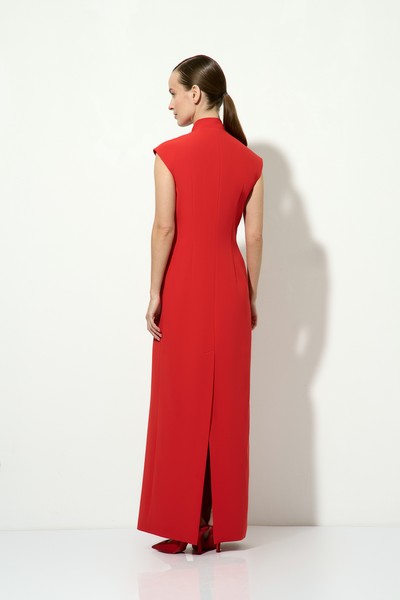 Красное платье-макси VASSA&Co, пол женский, цвет красный, фото №6