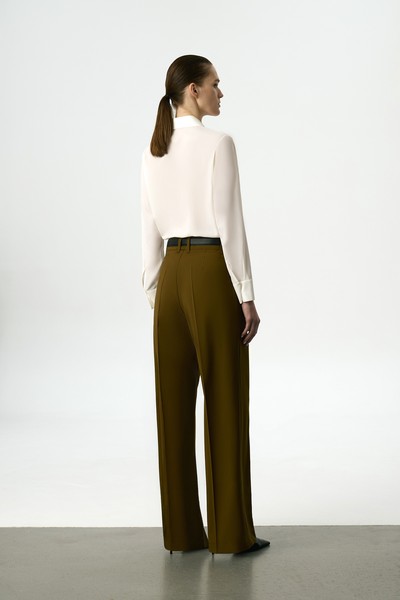 Брюки широкие VASSA&Co, пол женский, цвет зеленый, фото №10