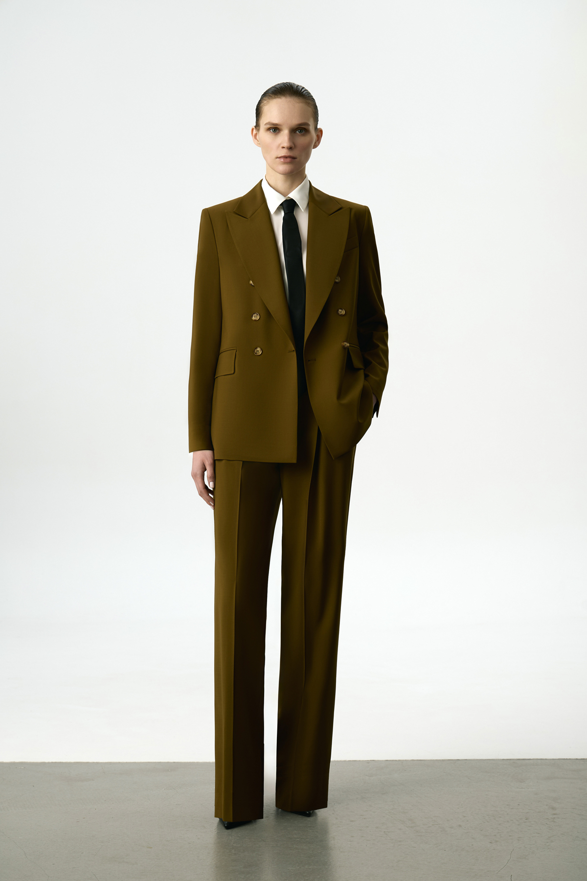 Жакет двубортный VASSA&Co, пол женский, цвет зеленый, фото №5