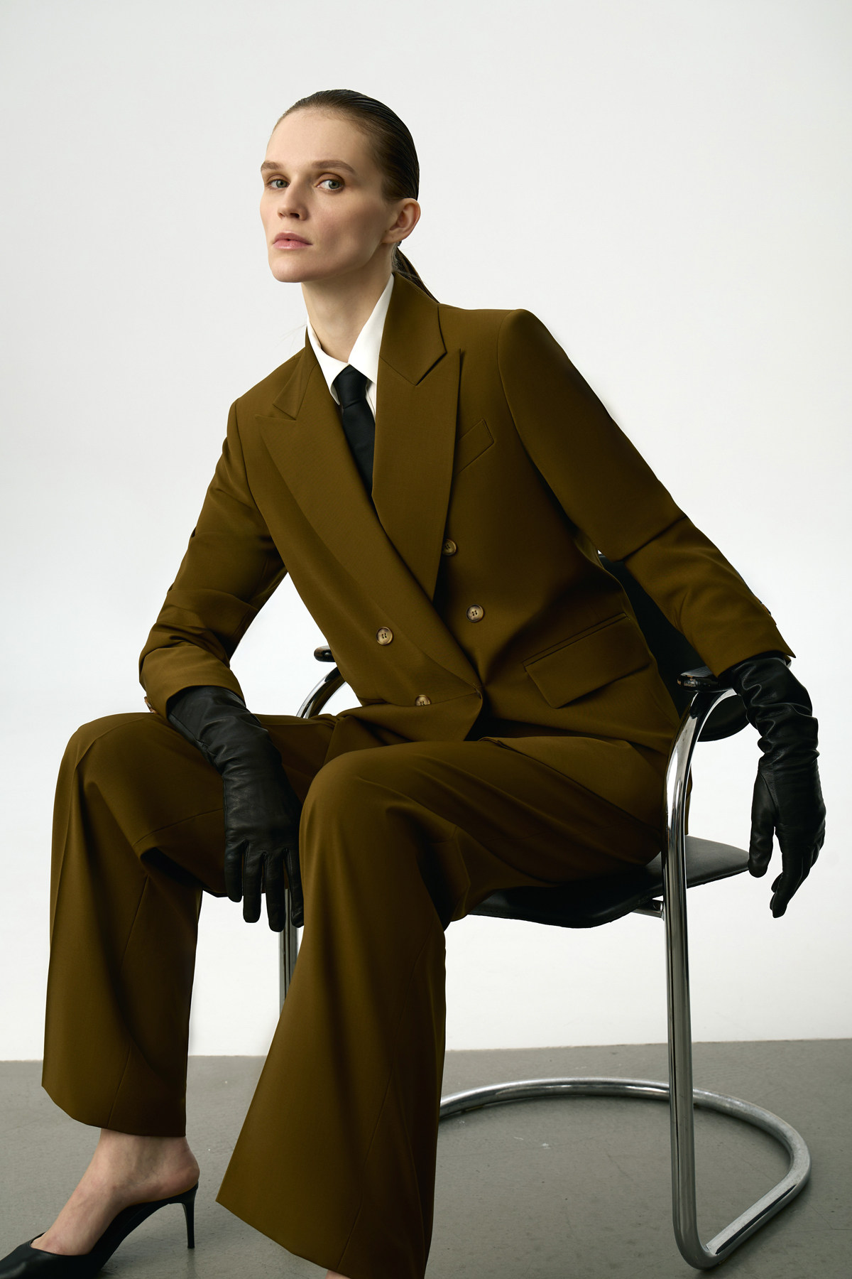 Жакет двубортный VASSA&Co, пол женский, цвет зеленый, фото №3