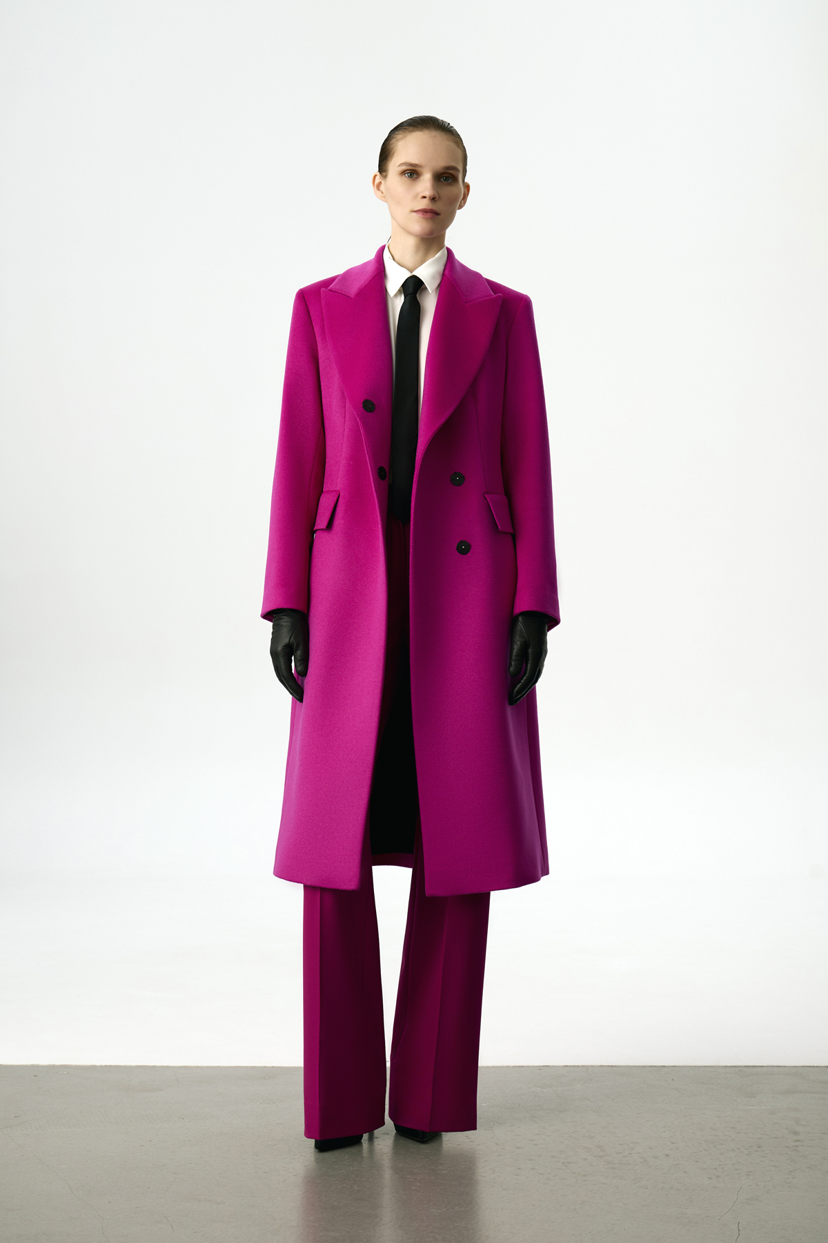 Пальто в оттенке темная фуксия VASSA&Co, пол женский, цвет фиолетовый, фото №3