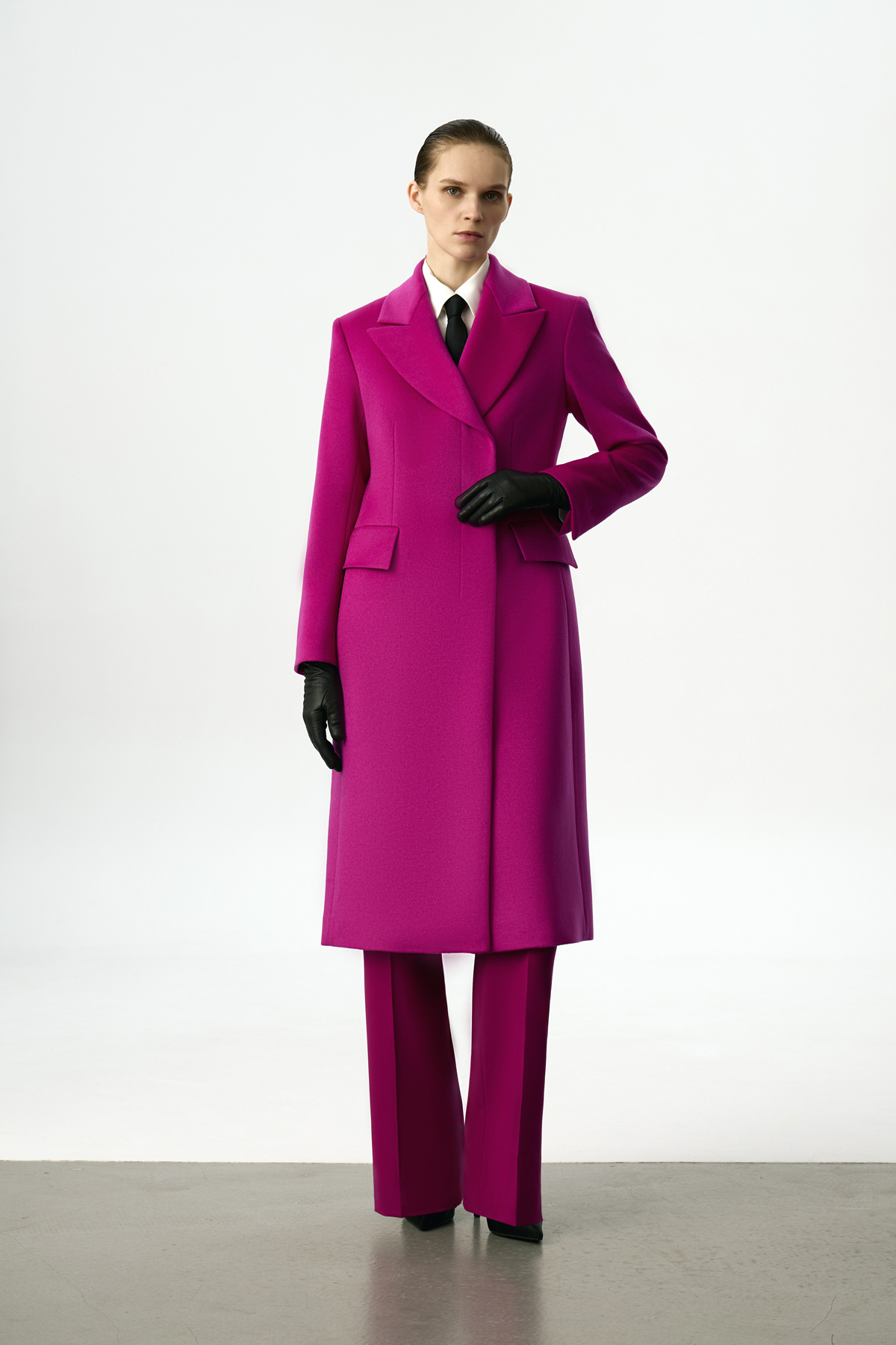 Пальто в оттенке темная фуксия VASSA&Co, пол женский, цвет фиолетовый, фото №4