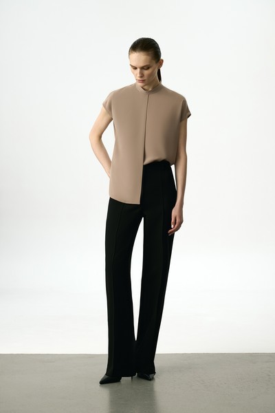 Блузка с эффектом многослойности VASSA&Co, пол женский, цвет бежевый, фото №2