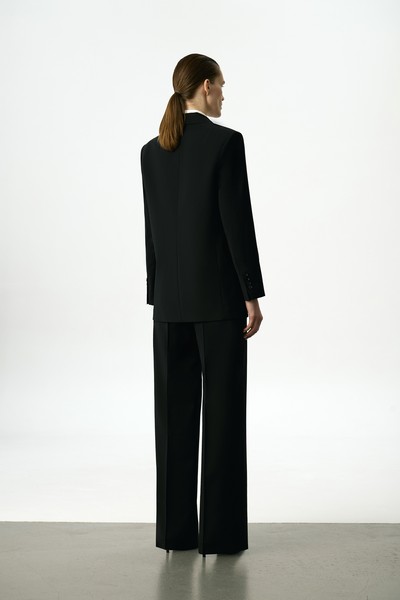 Жакет однобортный черный VASSA&Co, пол женский, цвет черный, фото №4