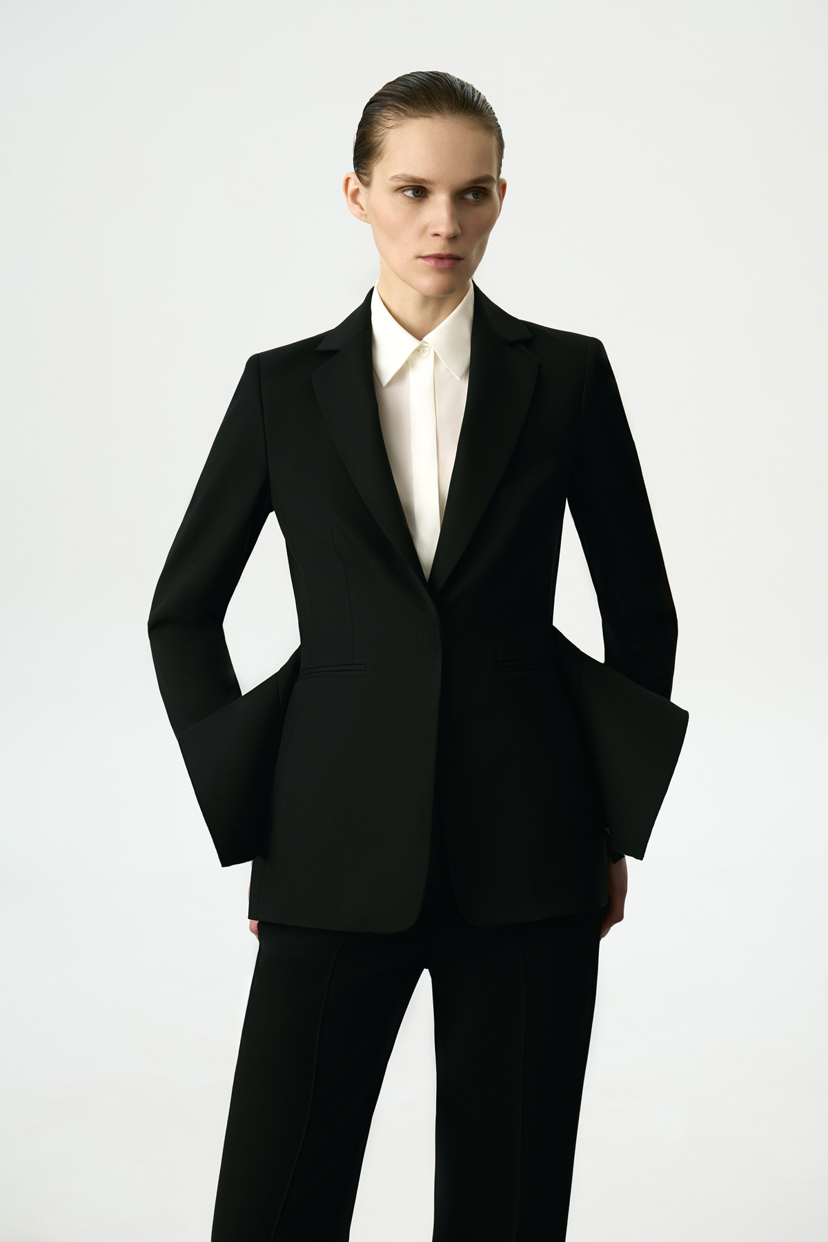 Жакет со съемной баской VASSA&Co, пол женский, цвет черный, фото №3