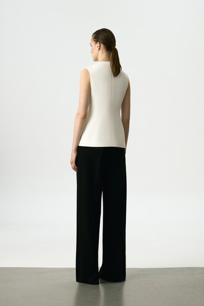 Удлиненный приталенный жилет VASSA&Co, пол женский, цвет белый, фото №6