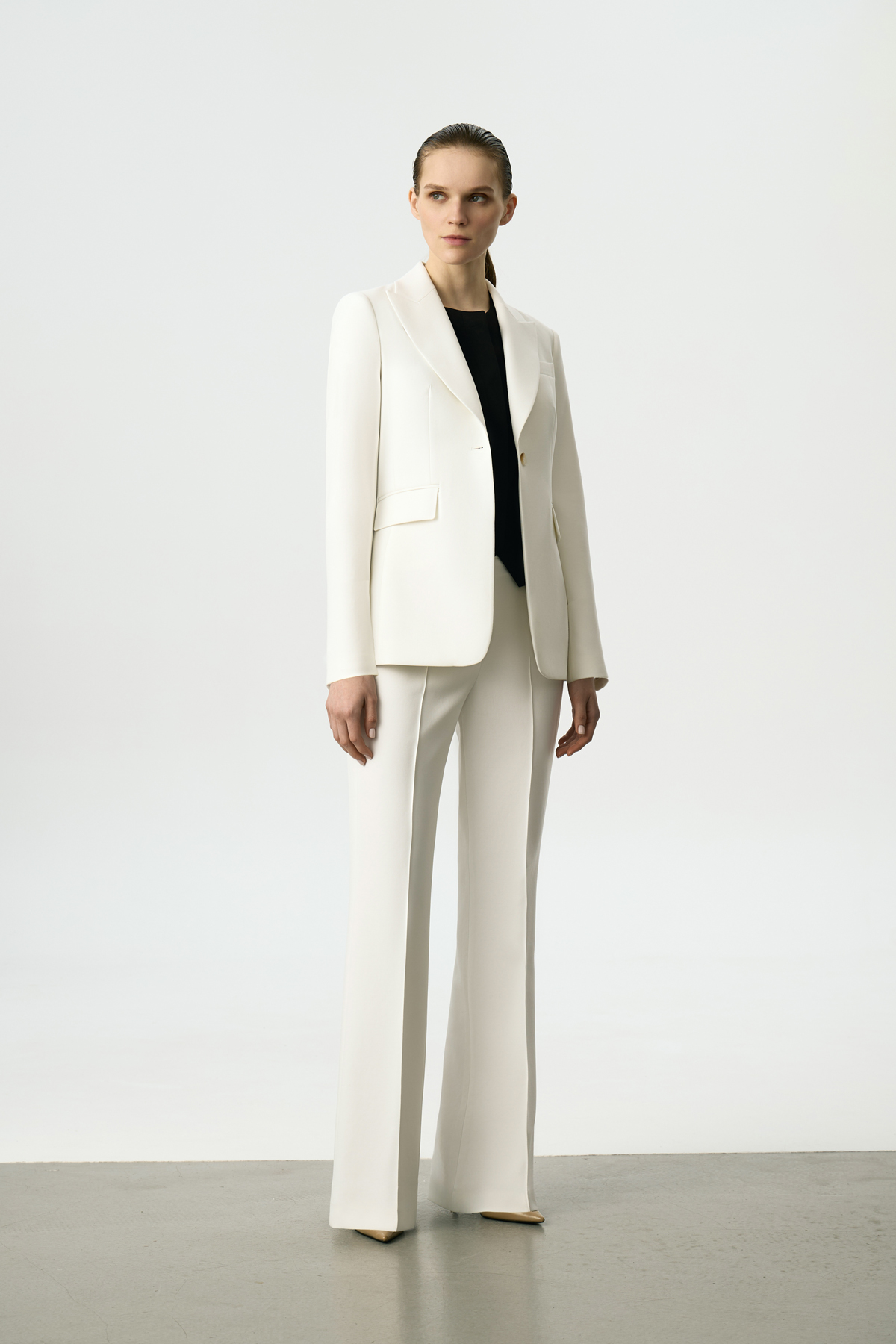 Жакет однобортный белый VASSA&Co, пол женский, цвет белый, фото №3