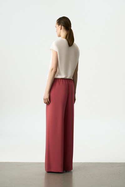 Брюки широкие розовые VASSA&Co, пол женский, цвет розовый, фото №8