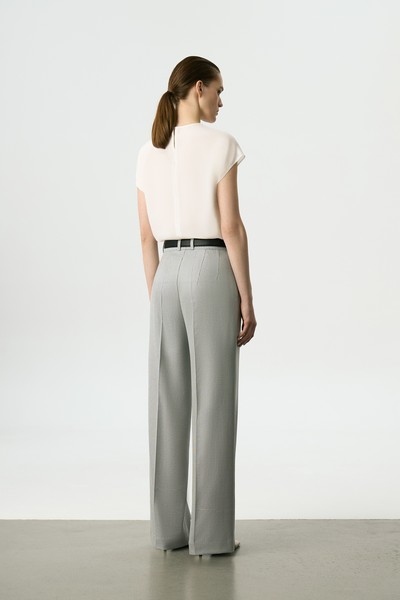 Брюки с принтом «гусиная лапка» VASSA&Co, пол женский, цвет серый, фото №4