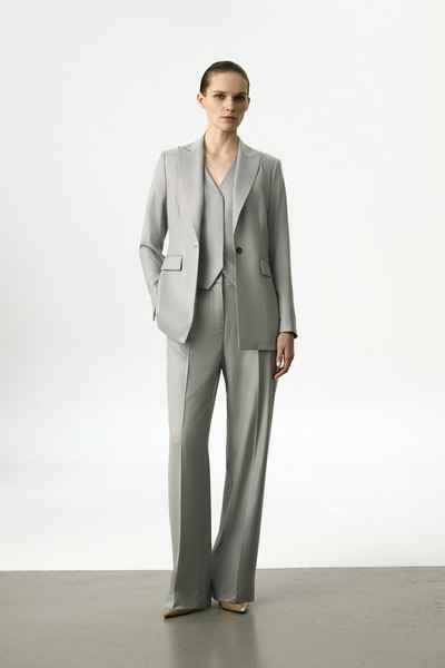 Жилет с принтом «гусиная лапка» VASSA&Co, пол женский, цвет серый, фото №5