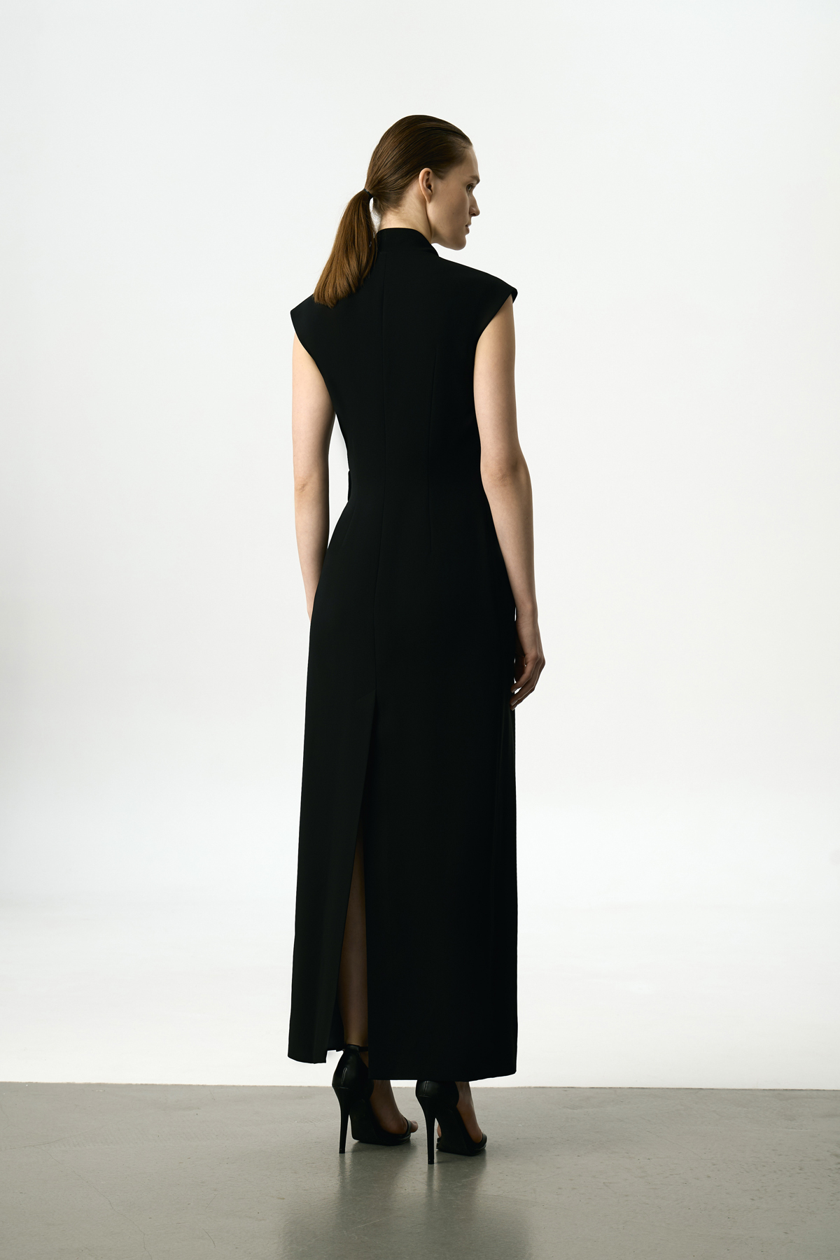 Платье-макси черное VASSA&Co, пол женский, цвет черный, фото №7