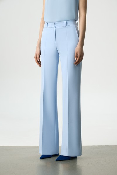 Брюки голубого цвета VASSA&Co, пол женский, цвет голубой, фото №3