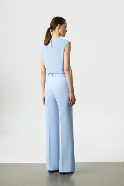 Брюки голубого цвета VASSA&Co, пол женский, цвет голубой, фото №4