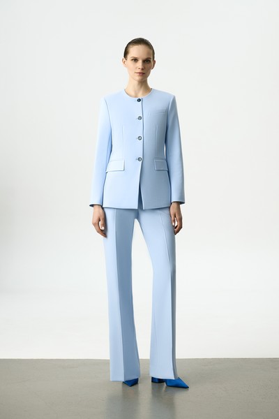 Брюки голубого цвета VASSA&Co, пол женский, цвет голубой, фото №5