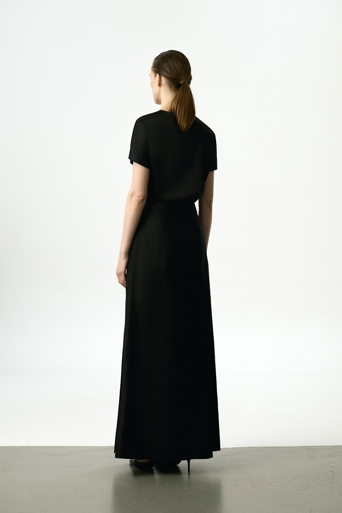 Юбка-макси со складками VASSA&Co, пол female, цвет black, фото №5