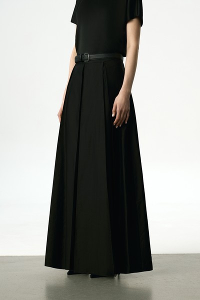 Юбка-макси со складками VASSA&Co, пол female, цвет black, фото №4