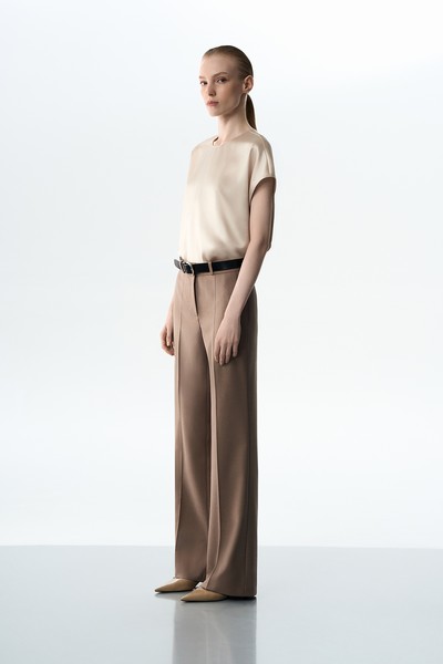 Брюки коричневые со стрелками VASSA&Co, пол женский, цвет коричневый, фото №4