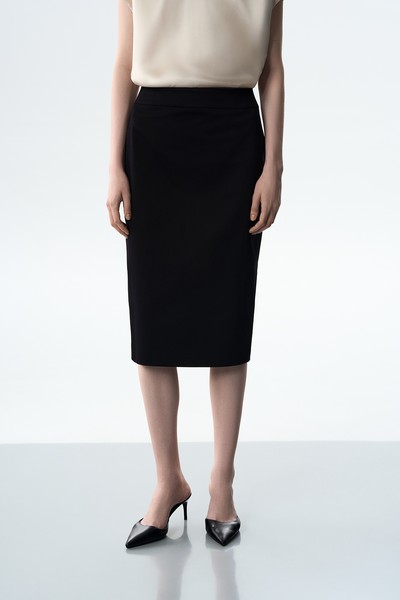 Юбка-карандаш черная VASSA&Co, пол женский, цвет черный, фото №2