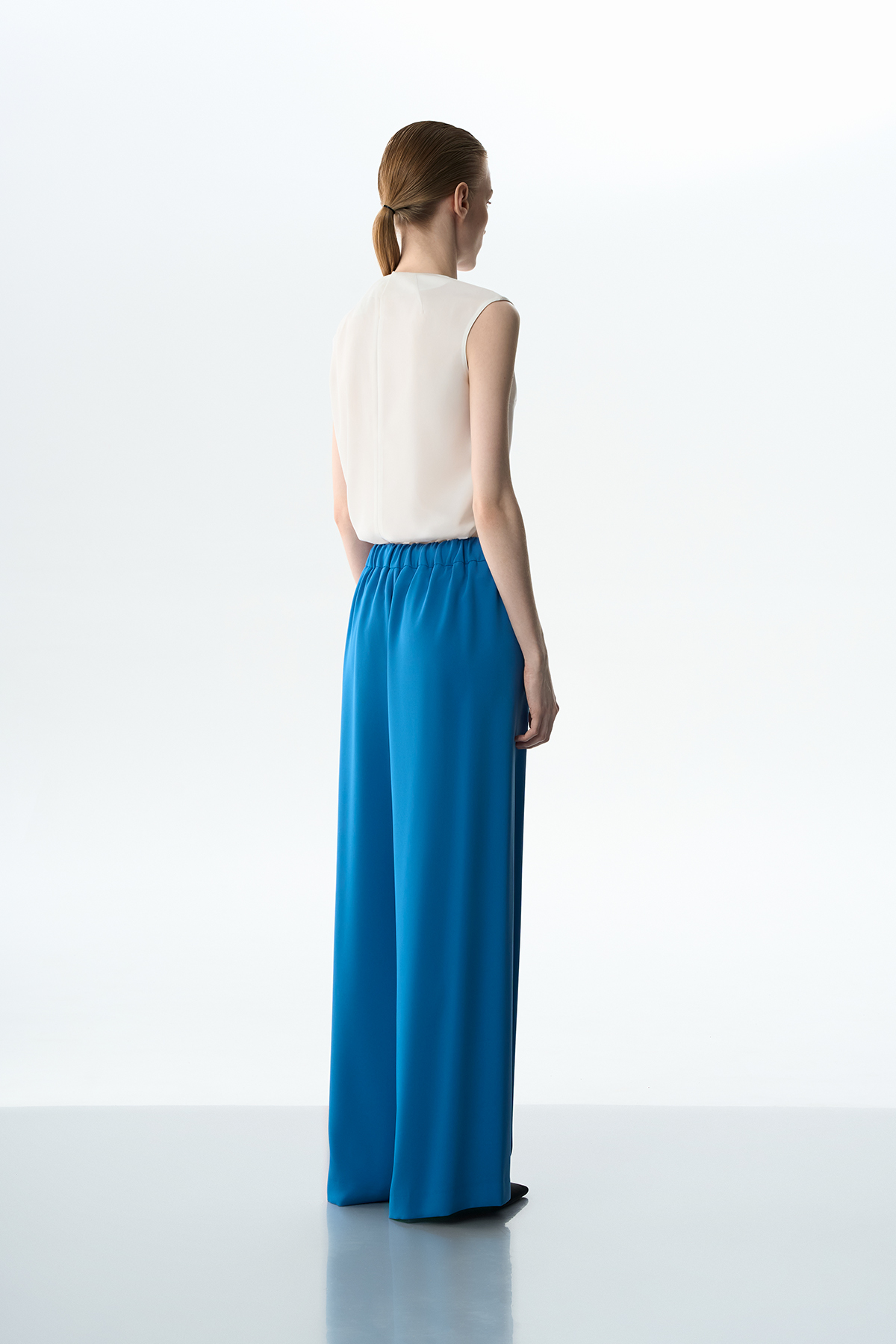 Брюки широкие VASSA&Co, пол женский, цвет синий, фото №8