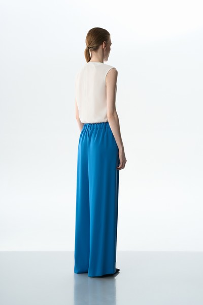 Брюки широкие VASSA&Co, пол женский, цвет синий, фото №8