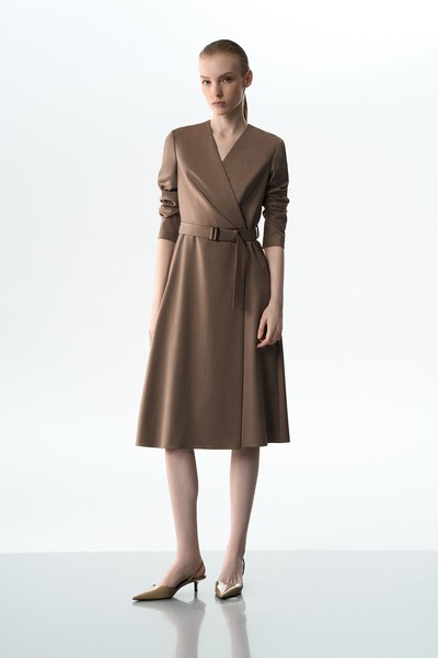 Платье коричневое VASSA&Co, пол женский, цвет коричневый, фото №3