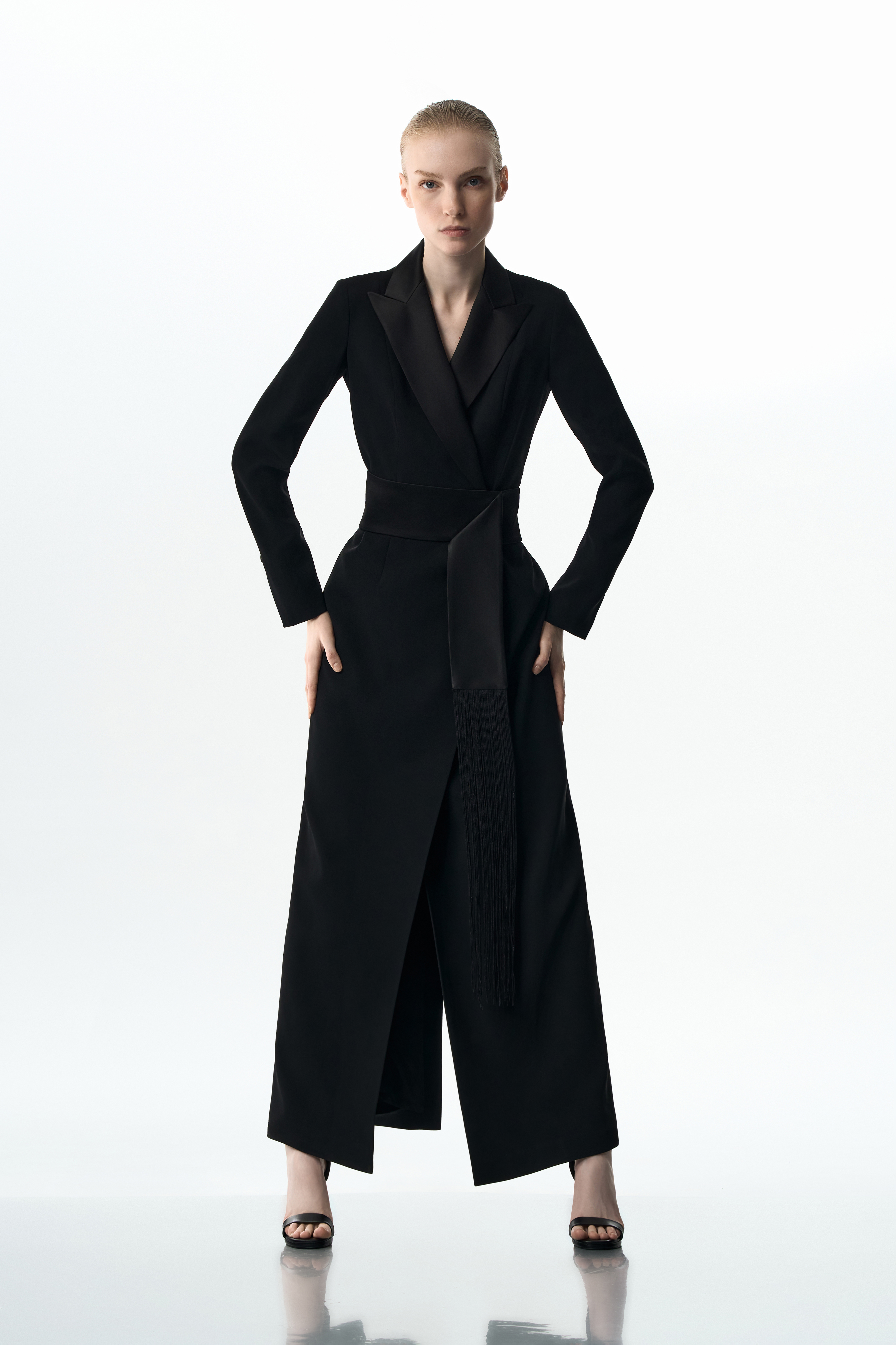 Платье-смокинг VASSA&Co, пол женский, цвет черный, фото №4