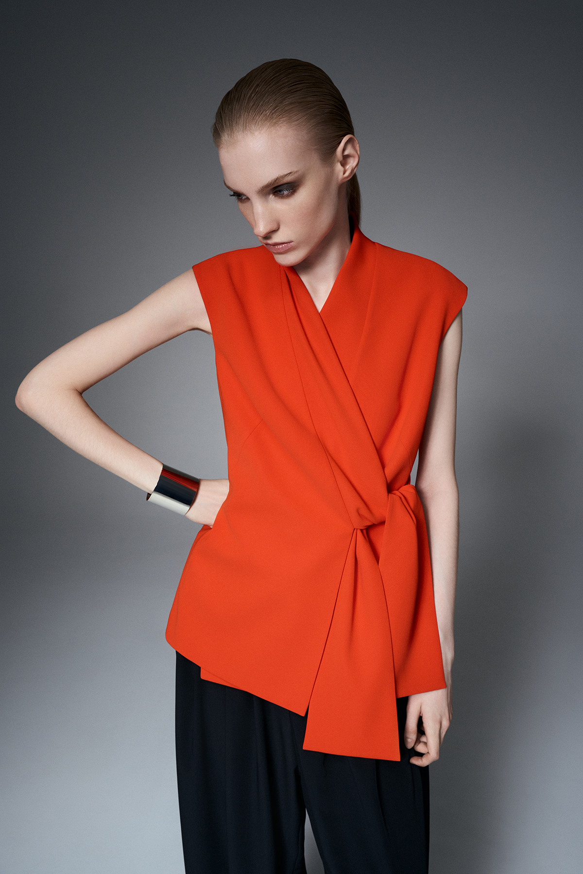 Жилет асимметричный VASSA&Co, пол женский, цвет красный, фото №6