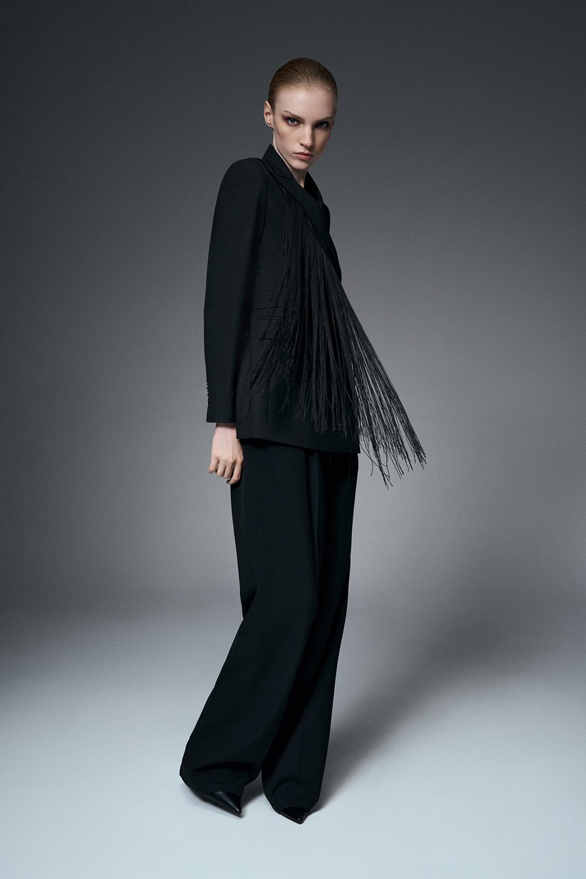 Жилет с бахромой VASSA&Co, пол женский, цвет черный, фото №6