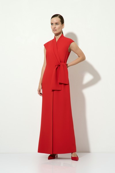 Красное платье-макси VASSA&Co, пол женский, цвет красный, фото №3