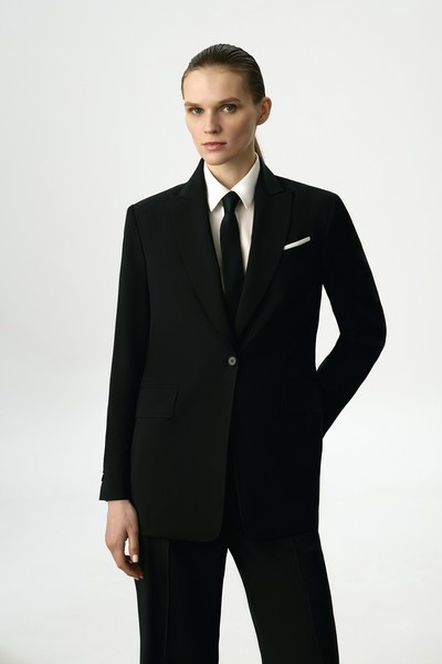 Жакет однобортный черный VASSA&Co, пол женский, цвет черный, фото №2