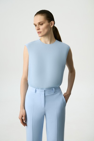 Блузка без рукавов VASSA&Co, пол женский, цвет синий, фото №3
