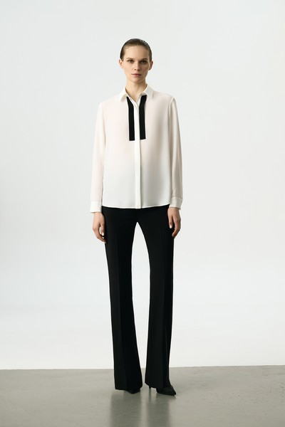 Блузка с контрастными деталями VASSA&Co, пол женский, цвет белый, фото №4